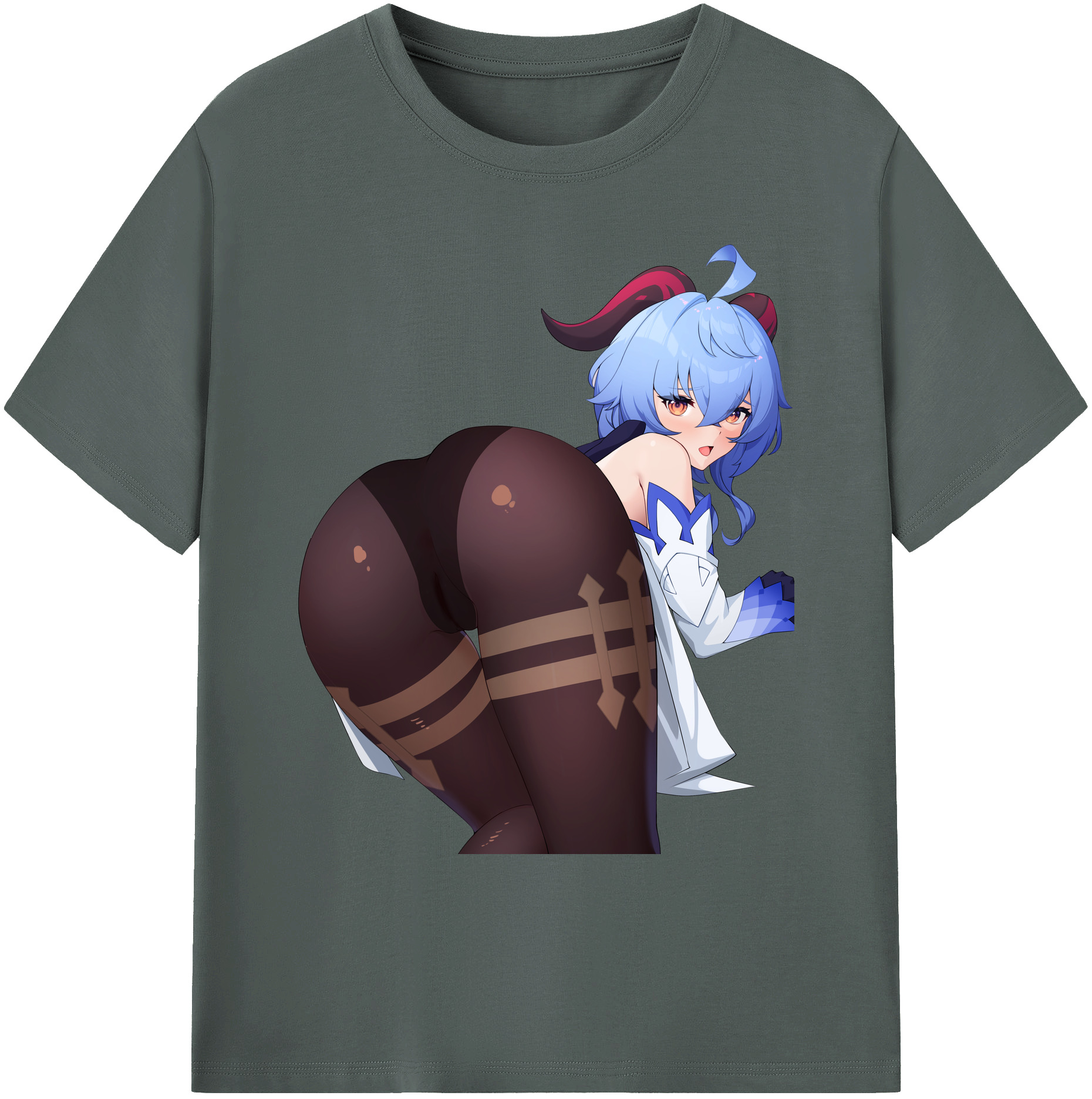 げんし神 甘雨 かんう genshin Ganyu 綿100％ メンズ半袖Tシャツ｜肌触りやわらか＆通気性